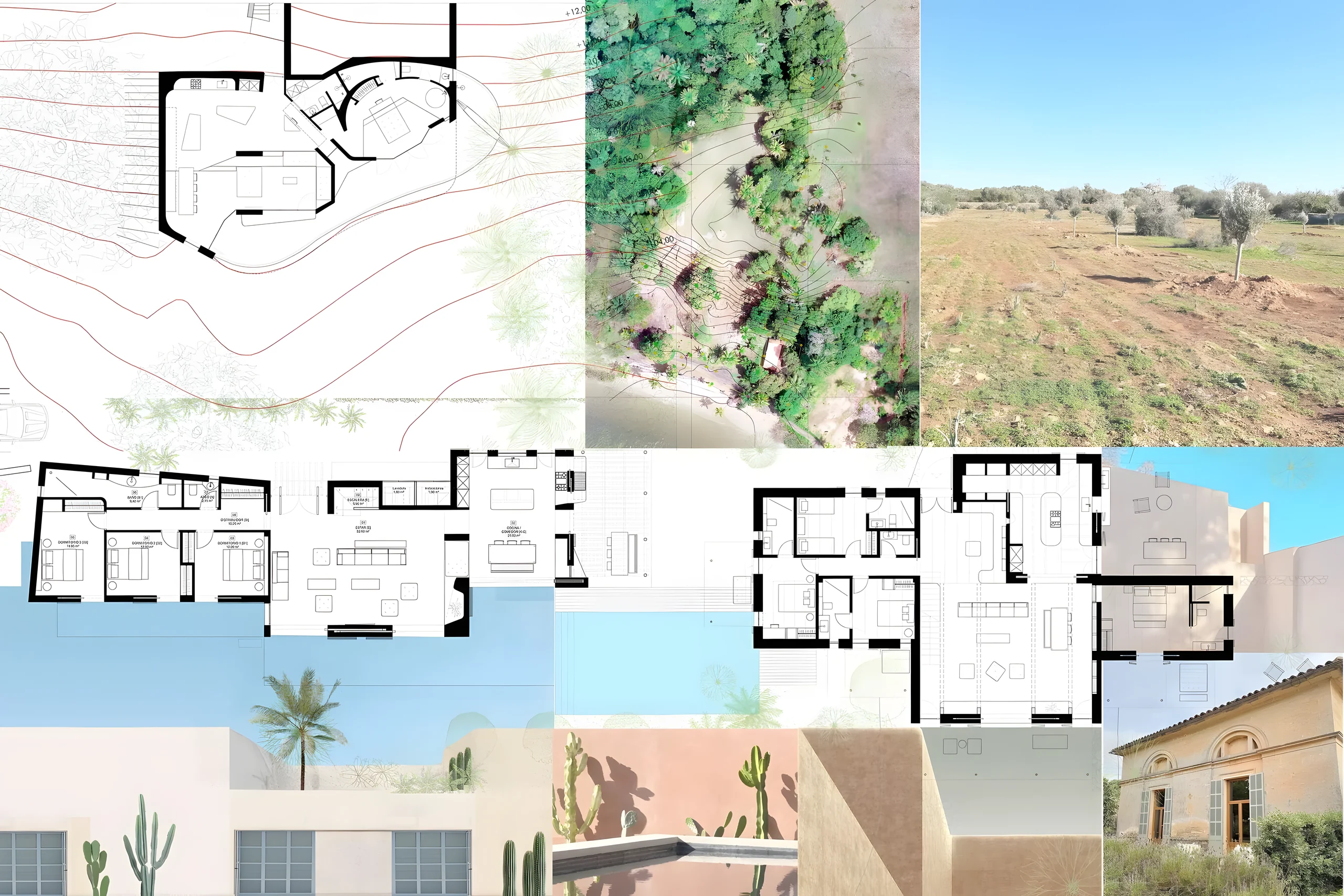 Planos de emplazamiento, plantas y fotografías del terreno